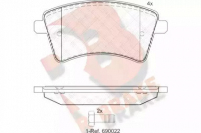 R BRAKE rb1854200 -  Комплект тормозных колодок, дисковый тормоз